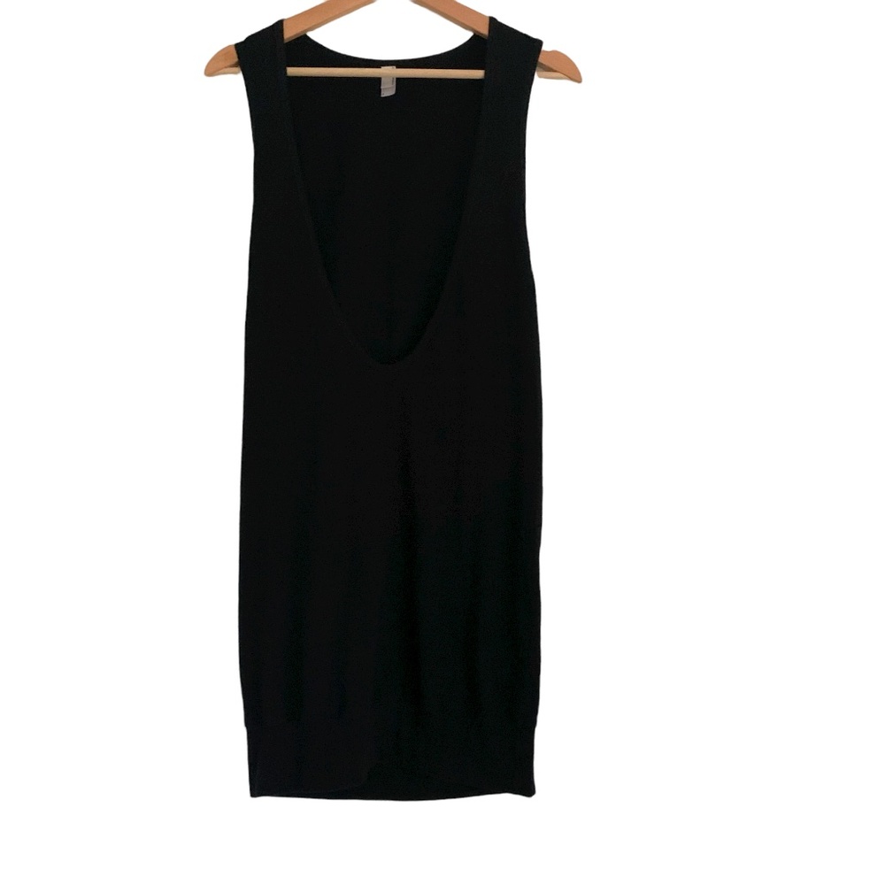 American Apparel Plunging Racerback Tank Dress Black Size S